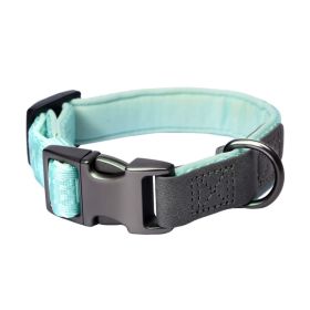 PETMARVEL Heavy Duty Solid Dog Collar Neoprene Padded 1 In Wide (Option: Mint Green-Large)