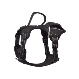 PETMARVEL High-Perfomance Tactical Dog Harness With Poop Bag Holder, No Pull Front Clip & Metal Buckles, Brown S (Option: Black-XLarge)