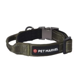 PET MARVELHigh Performance Tactical Dog Collar 1.25 In Wide With Handle (Option: Army Green-Large)
